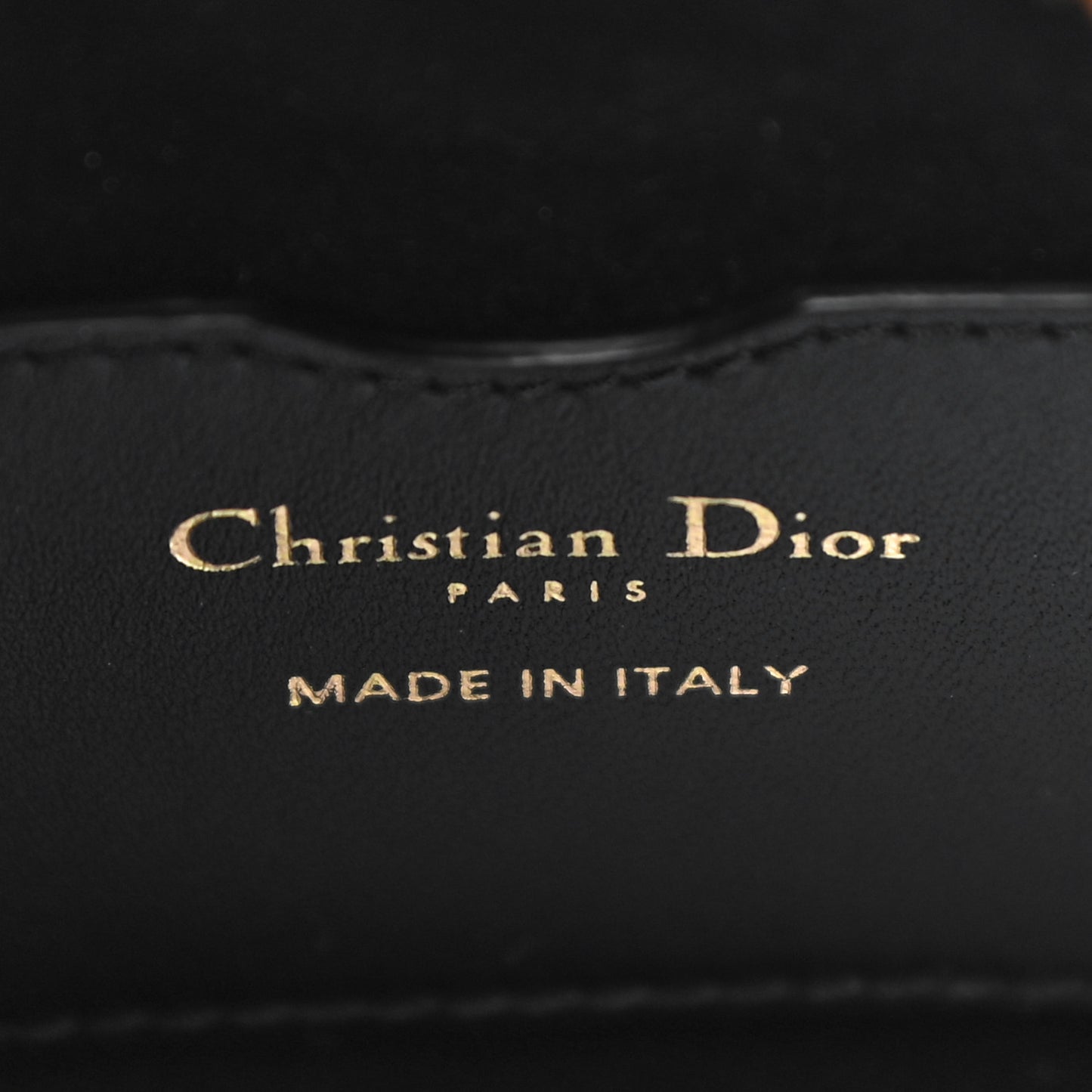 Lambskin Cannage Small Dior Vibe Hobo Bag Black