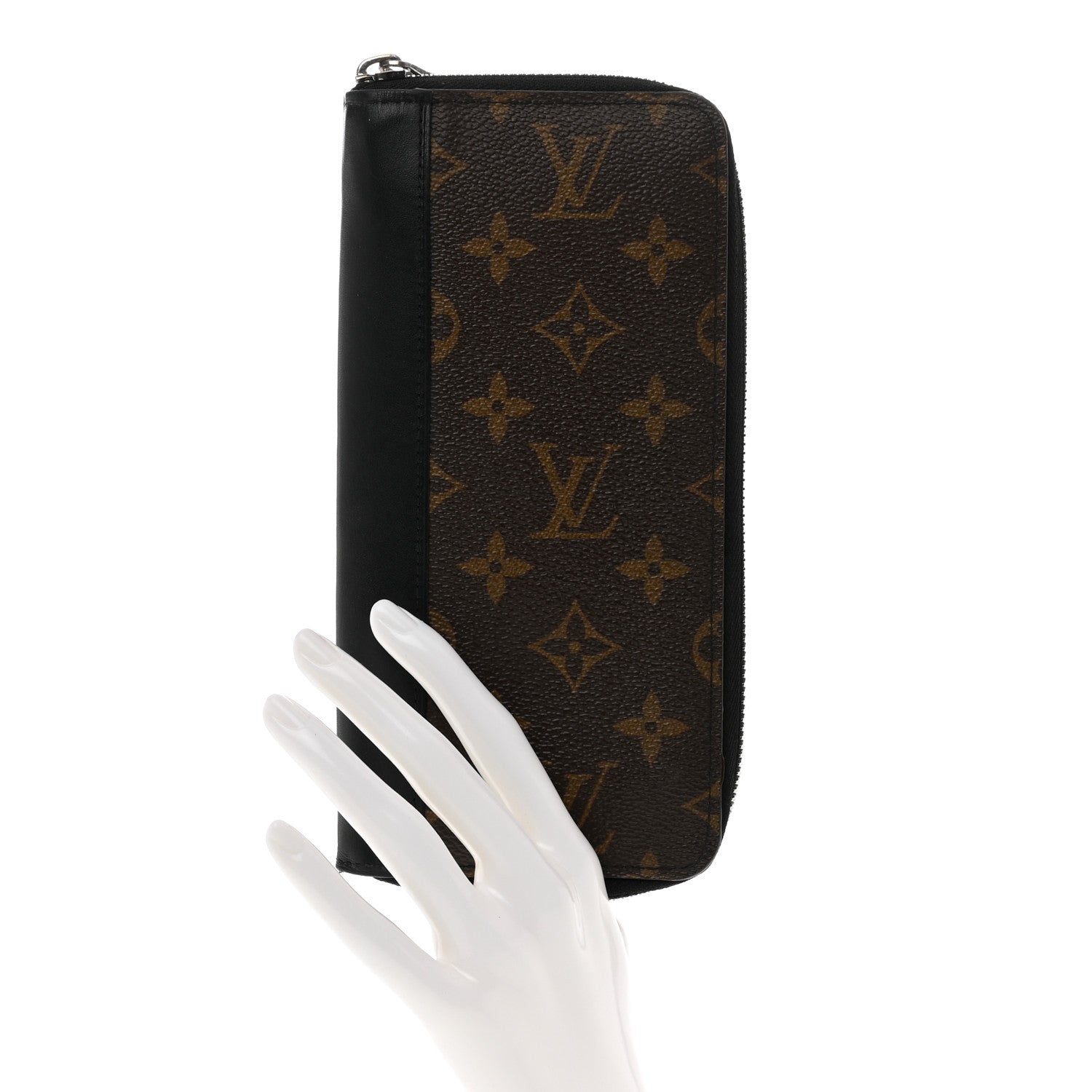 Louis Vuitton Monogram Macassar Vertical Zippy Wallet 2 of 9