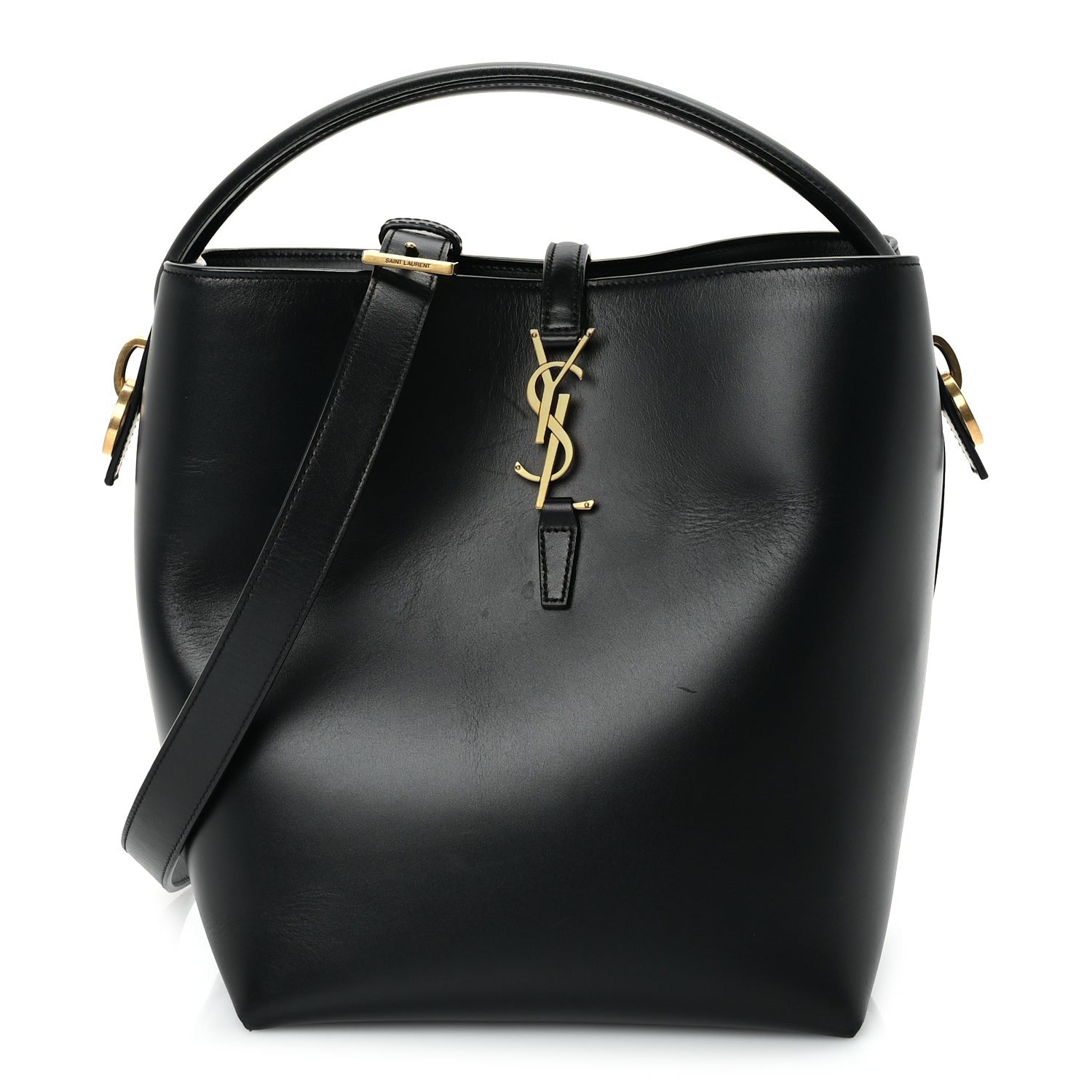 Saint Laurent Shiny Calfskin Le 37 Small Bucket Bag  Black 1 of 8