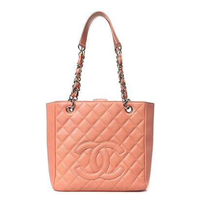 Chanel Caviar Quilted Petit Shopping Tote PST Pink 1 of 7