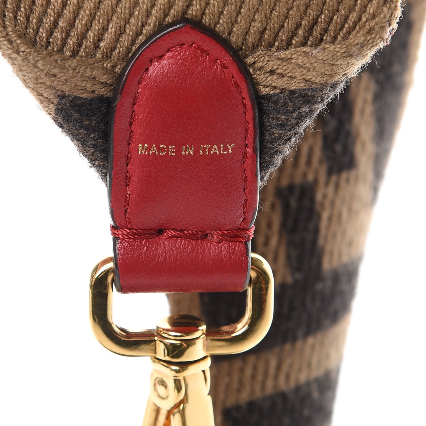 Canvas Calfskin FF 1974 Strap You Fango Marrone Red