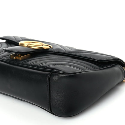 Gucci Calfskin Matelasse Small GG Marmont Shoulder Bag Black 8 of 8