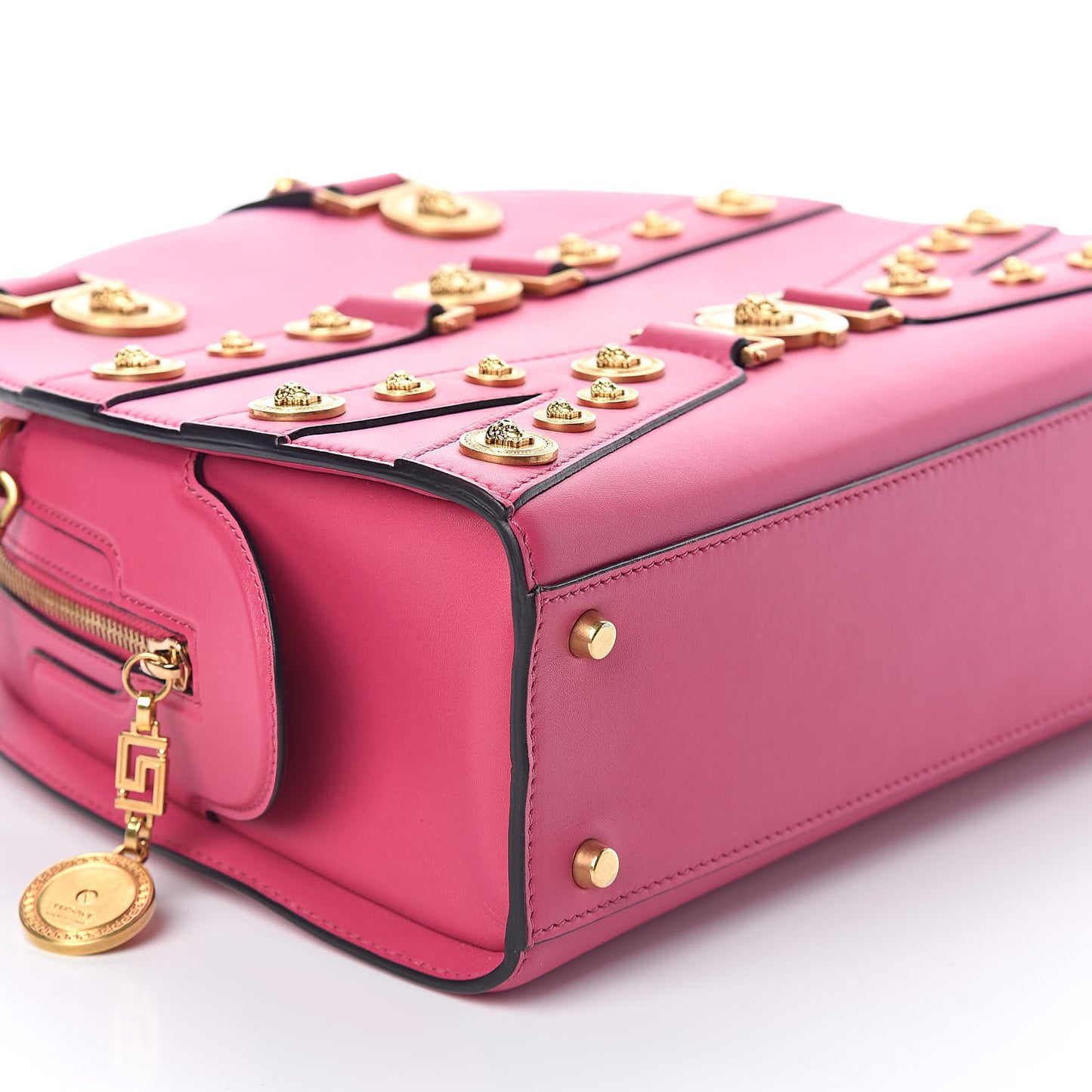 Calfskin Medallion Tribute Bowling Bag Pink