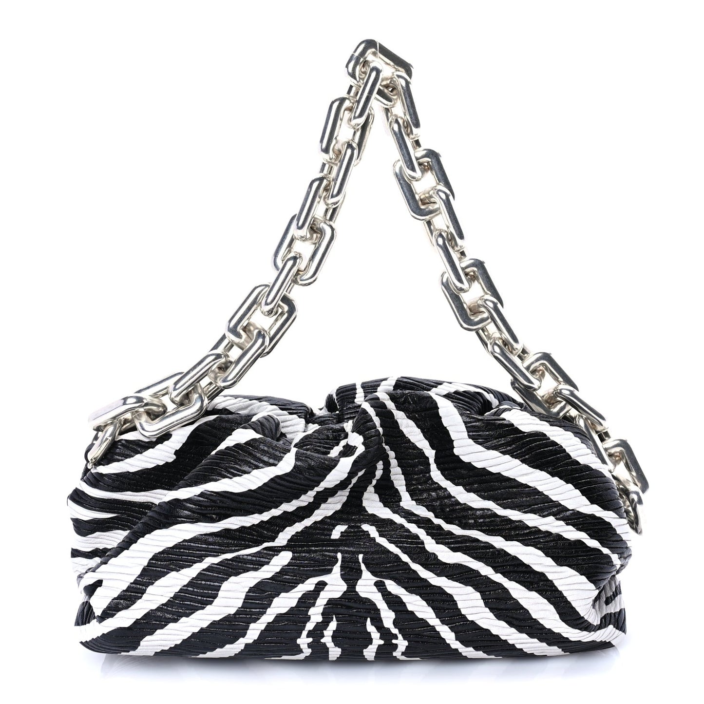 Nappa Zebra Print The Pouch Chain  White Black
