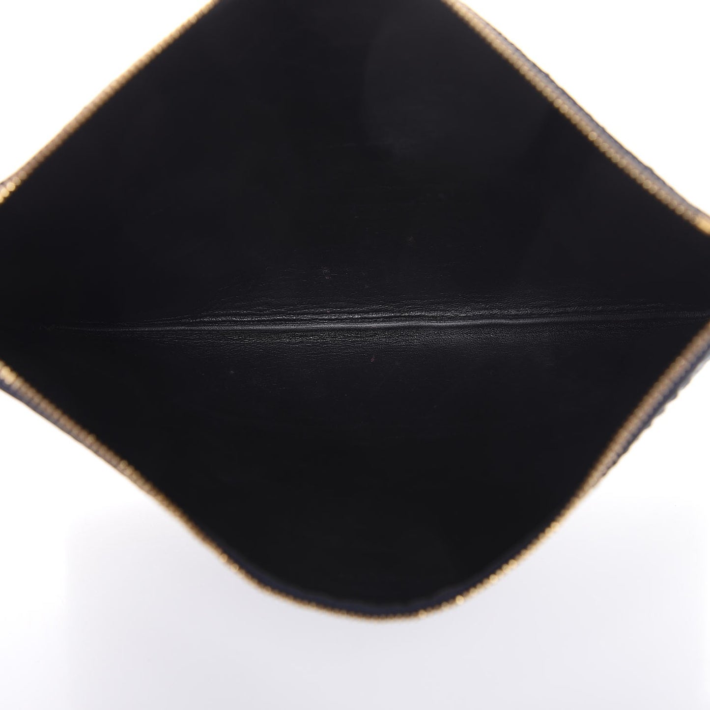 Python Lambskin Solo Clutch Pouch Slate Black