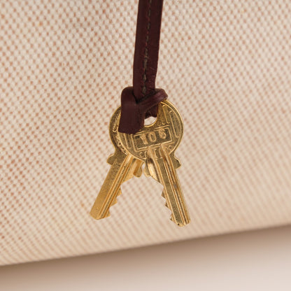 Hermes Taurillon Clemence Toile Victoria 50 Ecru Havane 13 of 17