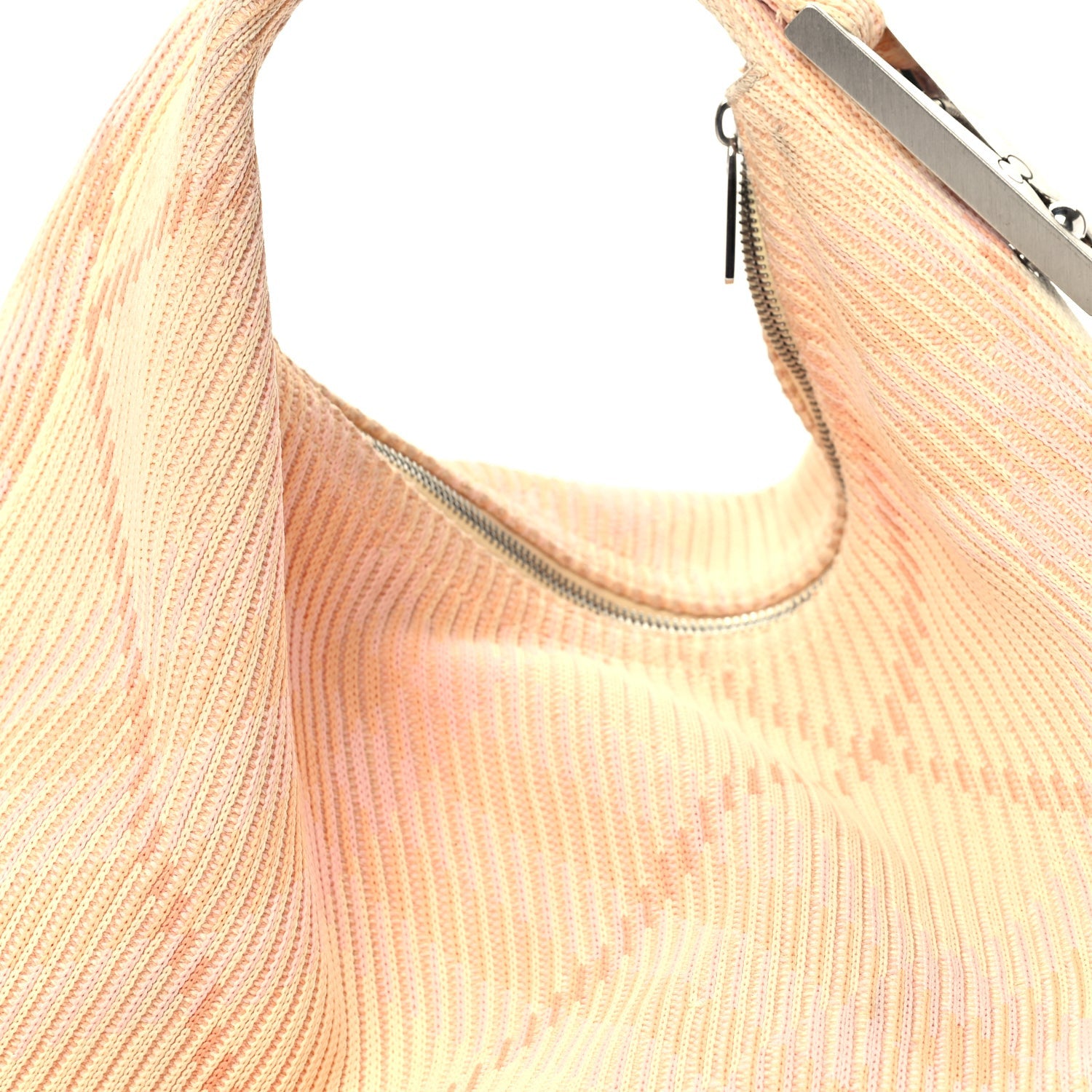 Burberry Canvas Knitted Check Medium Peg Duffle Bag Sherbert 6 of 8