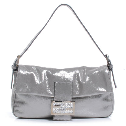 Fendi Metallic Lurex Crystal Baguette Silver 1 of 7