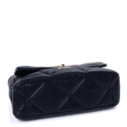 Chanel Lambskin Quilted Large Chanel 19 Flap Navy Blue 3 of 8