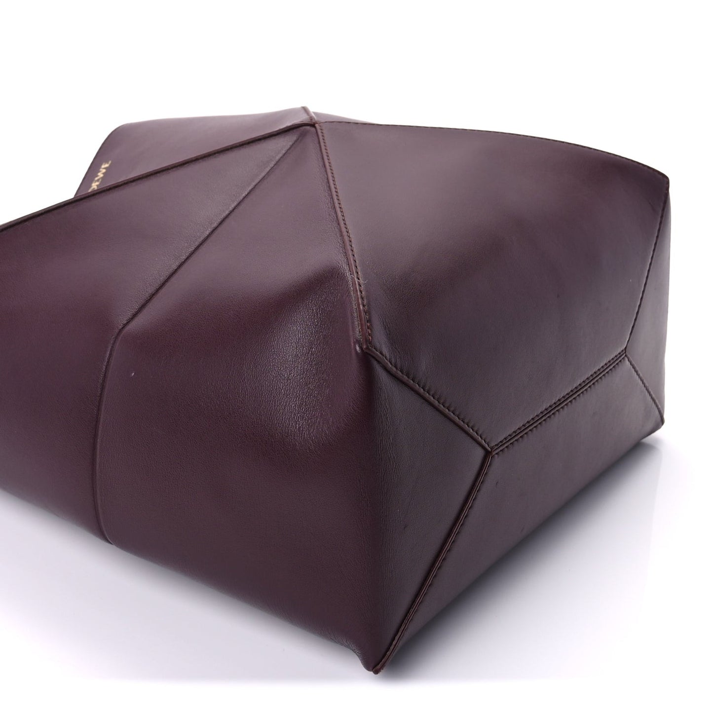 Shiny Calfskin Medium Puzzle Fold Tote  Dark Burgundy