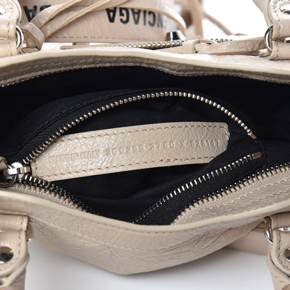 Balenciaga Agneau Classic Silver Hardware Mini City Logo Strap Beige Tapioca 9 of 11