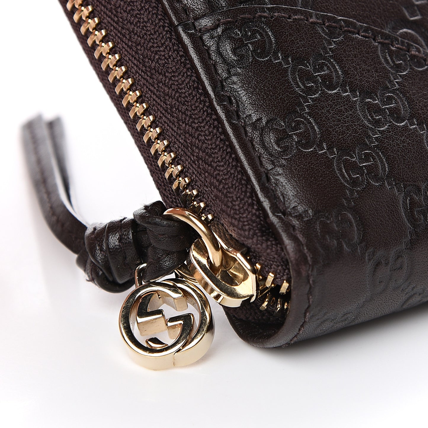Guccissima Signature Microguccissima Bree Zip Around Wallet Chocolate