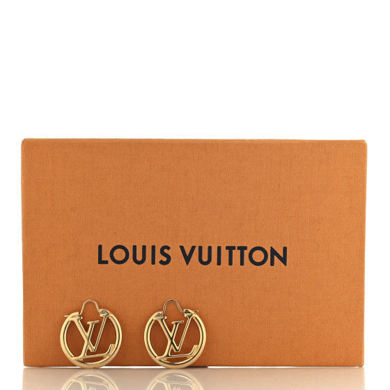 Louis Vuitton Metal Small Louise Hoop Earrings Gold 4 of 4