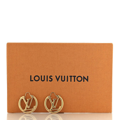 Louis Vuitton Metal Small Louise Hoop Earrings Gold 4 of 4