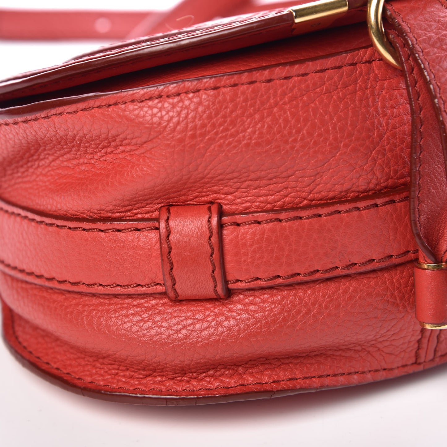 Calfskin Mini Marcie Round Crossbody Bag Red