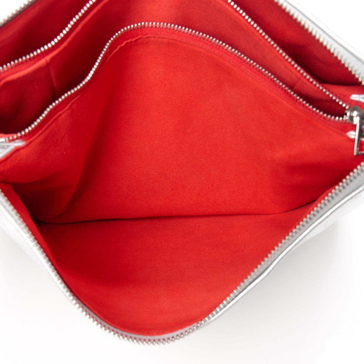 Metallic Lambskin Embossed Monogram Coussin BB Silver