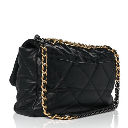 Chanel Goatskin Quilted Maxi Chanel 19 Flap Black 3 of 13