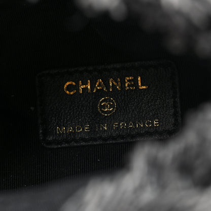 Chanel Denim Quilted Mood Bucket With Chain Black Multicolor 6 of 10