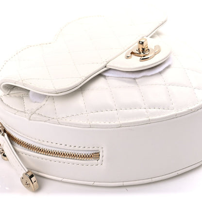 Chanel Lambskin Quilted CC In Love Heart Bag  White 8 of 9