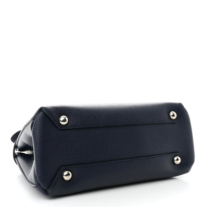 Burberry Grainy Calfskin House Check Small Banner Tote Regency Blue 4 of 13