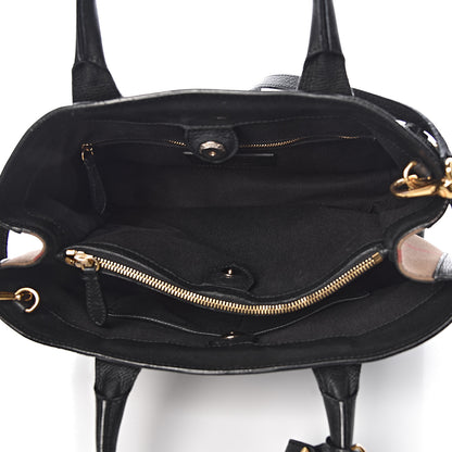 Burberry Grainy Calfskin House Check Medium Banner Tote Black 6 of 16