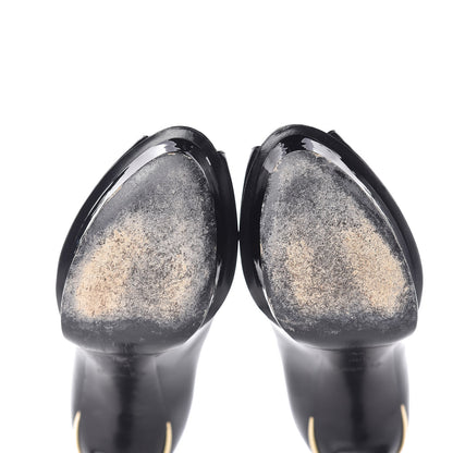 Louis Vuitton Patent Calfskin Eyeline Open Toe Pumps 36.5 Black 12 of 12