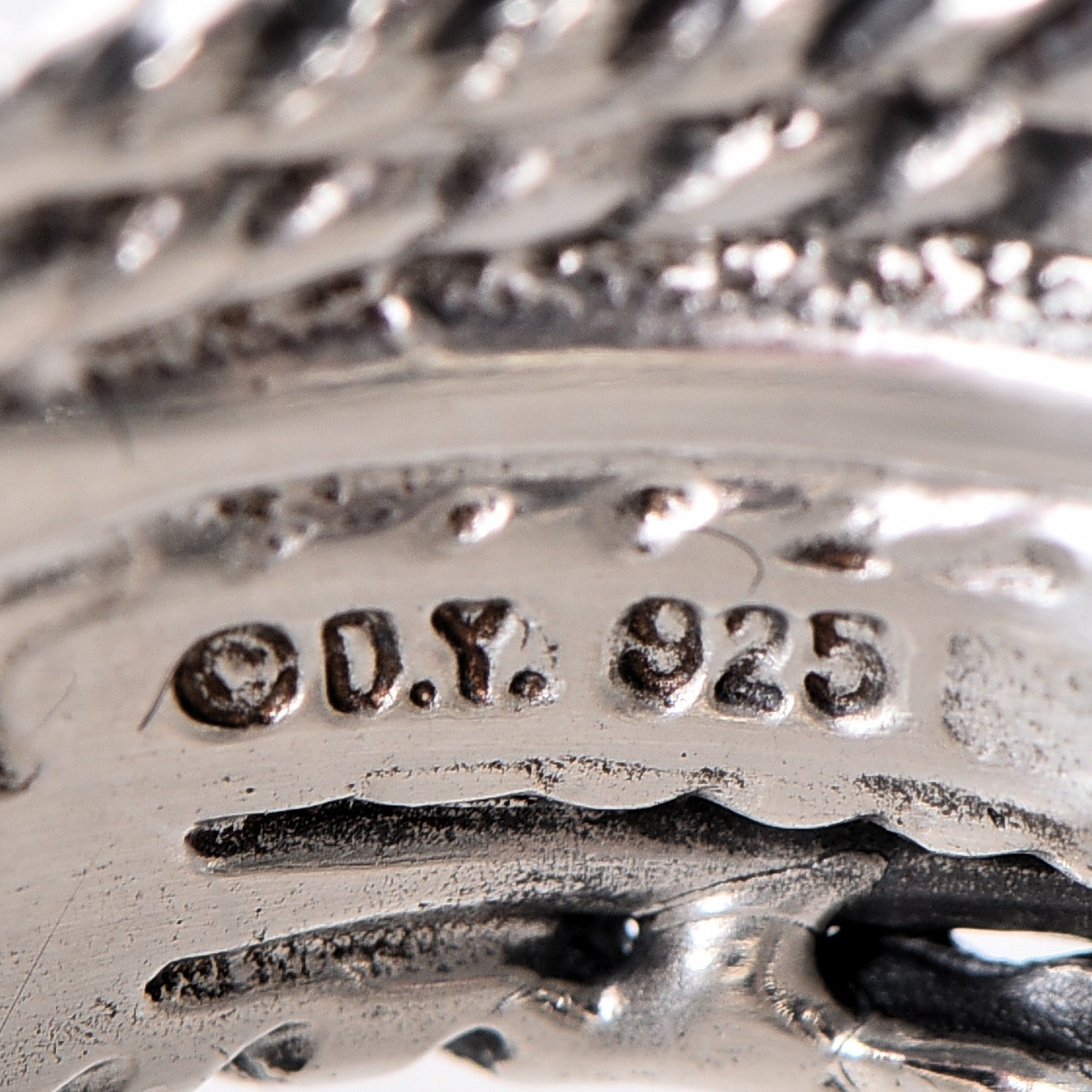 David Yurman Sterling Silver Diamond 11mm Wide Crossover Cable Ring 53 6.5 4 of 4