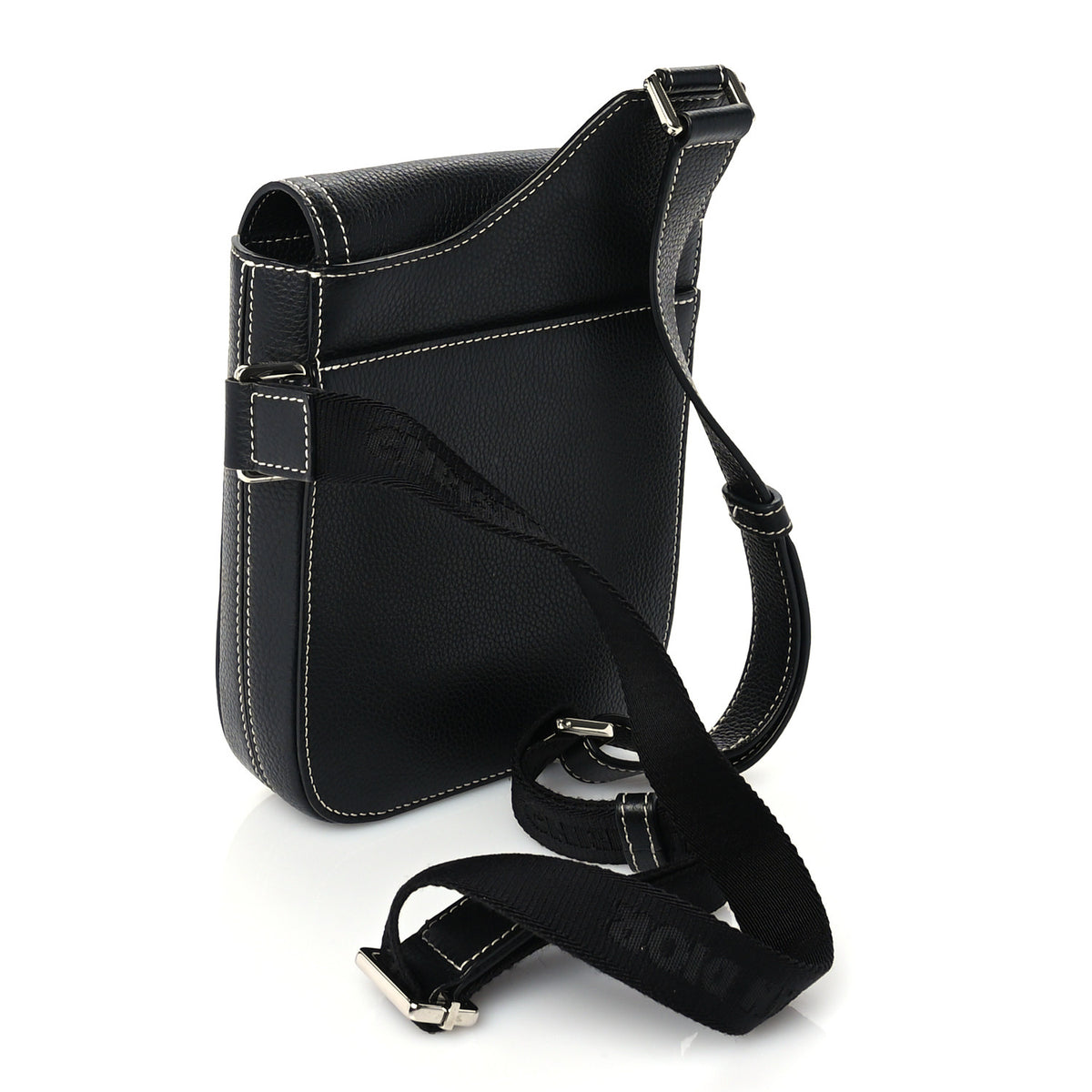 Christian Dior X SHAWN STUSSY Grained Calfskin Saddle Messenger Bag Black 2 of 8