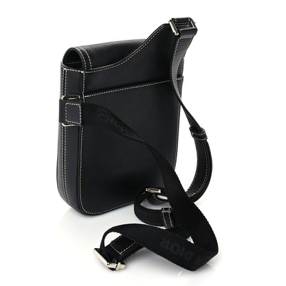 Christian Dior X SHAWN STUSSY Grained Calfskin Saddle Messenger Bag Black 2 of 8