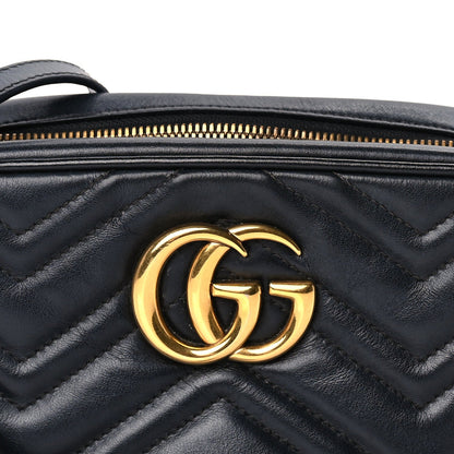 Gucci Calfskin Matelasse Small GG Marmont Chain Shoulder Bag  Black 6 of 8