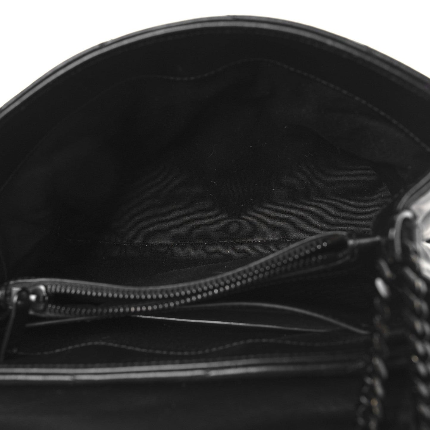 Calfskin Y Quilted Monogram Monochrome Small Loulou Chain Satchel Black
