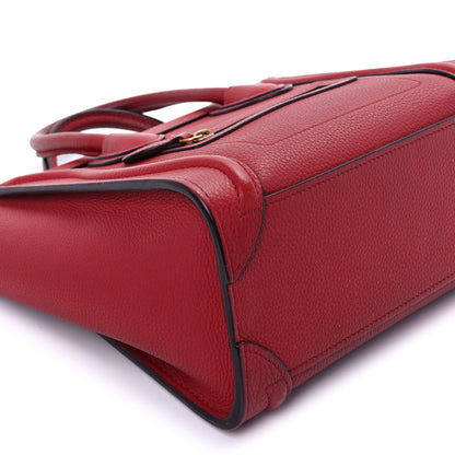 Celine Drummed Calfskin Nano Luggage Merlot 8 of 9