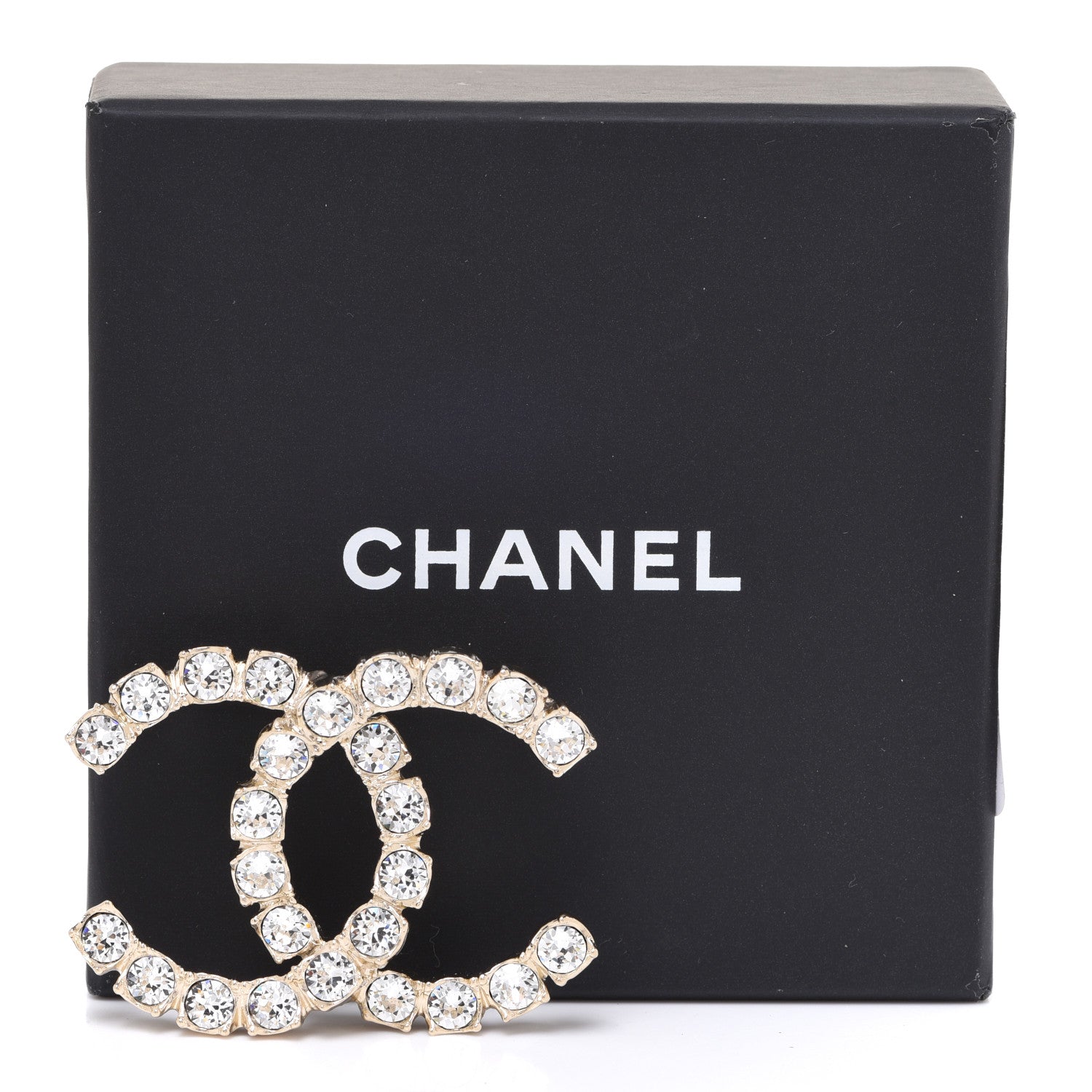 Chanel Crystal Coco's Pearls CC Brooch Light Gold 5 of 5