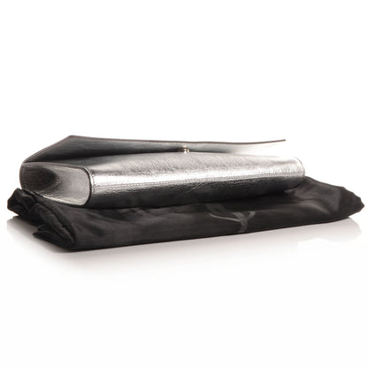 Saint Laurent Leather Large Belle De Jour Clutch Silver 4 of 7