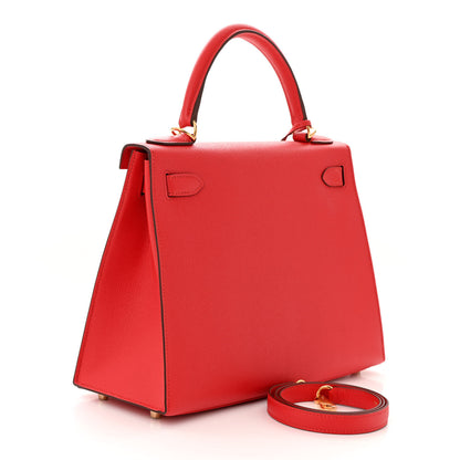 Hermes Epsom Kelly Sellier 28 Rouge Tomate 3 of 11