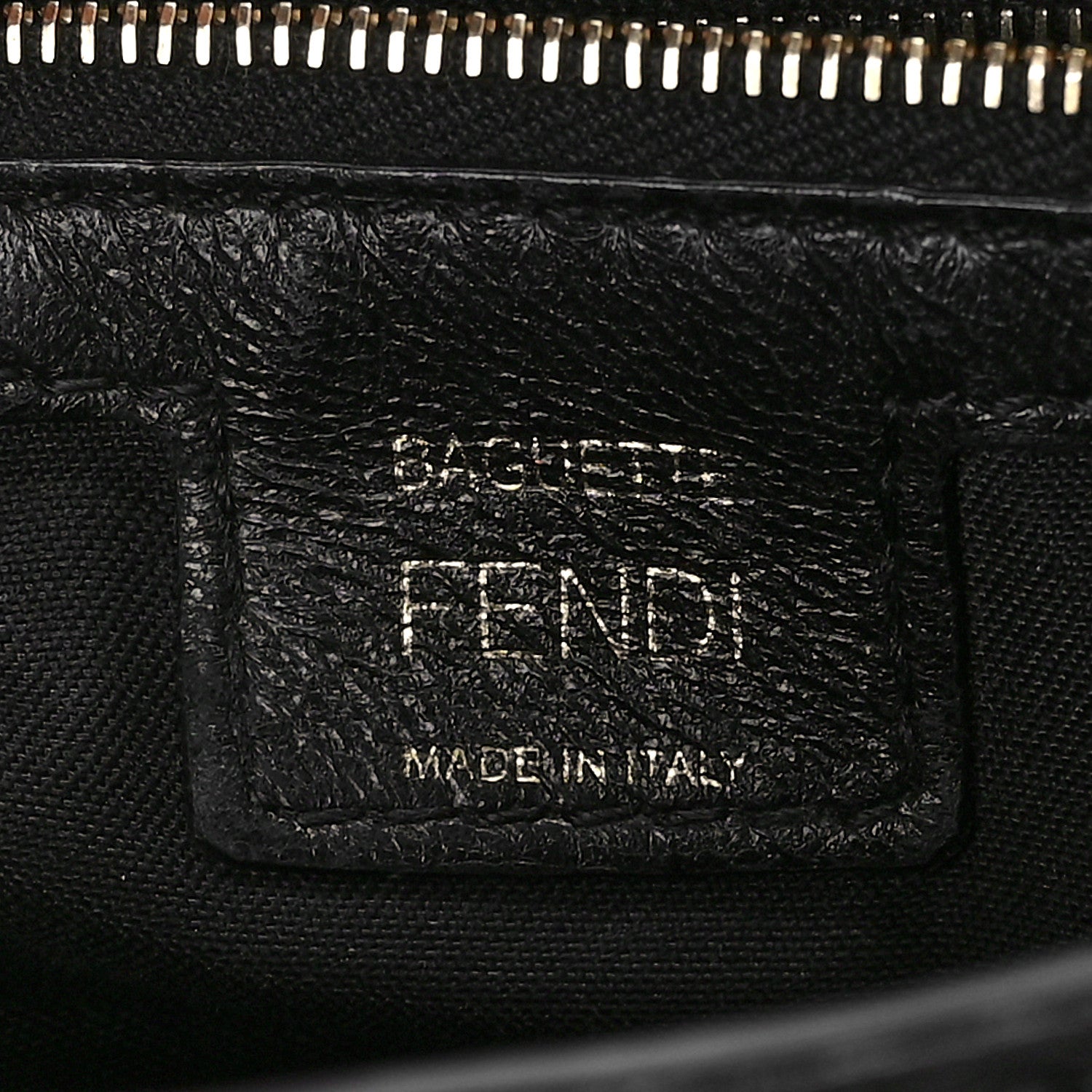 Fendi Nappa FF 1974 Embossed Baguette Black 5 of 7