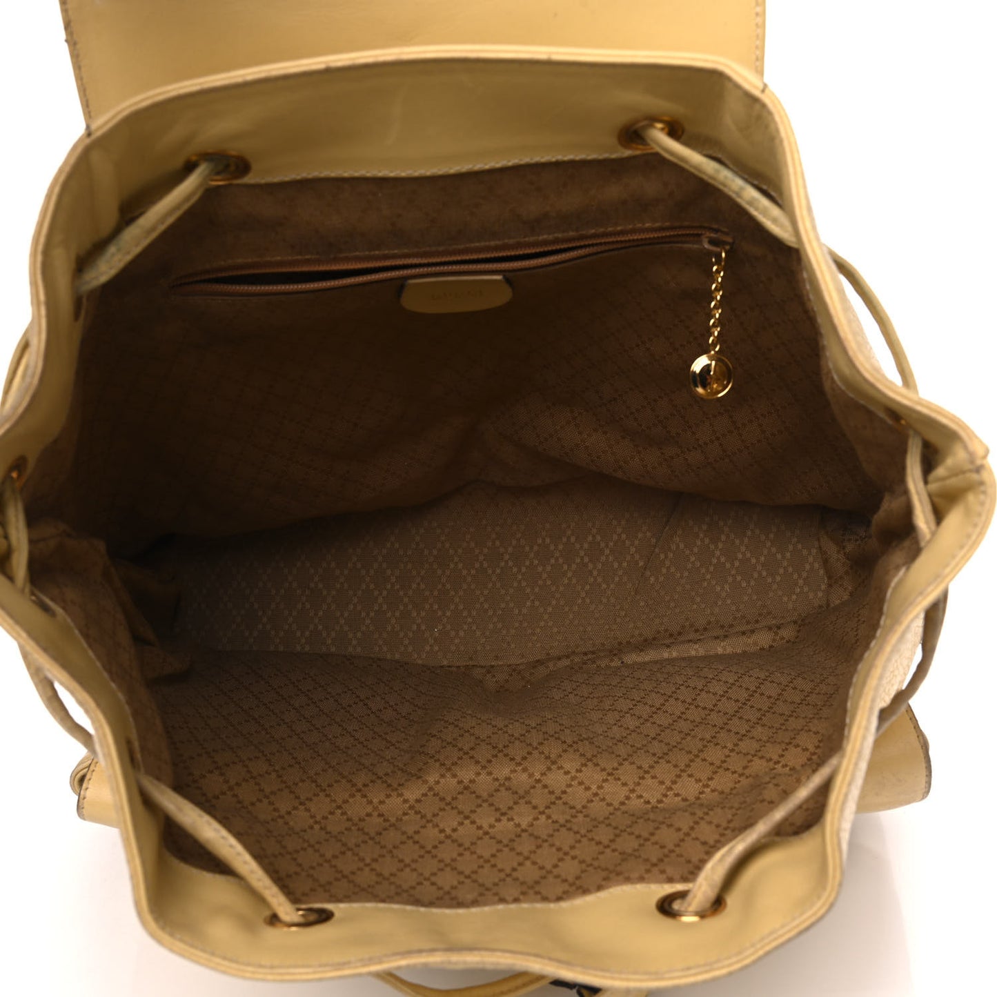 Calfskin Bamboo Medium Backpack Yellow