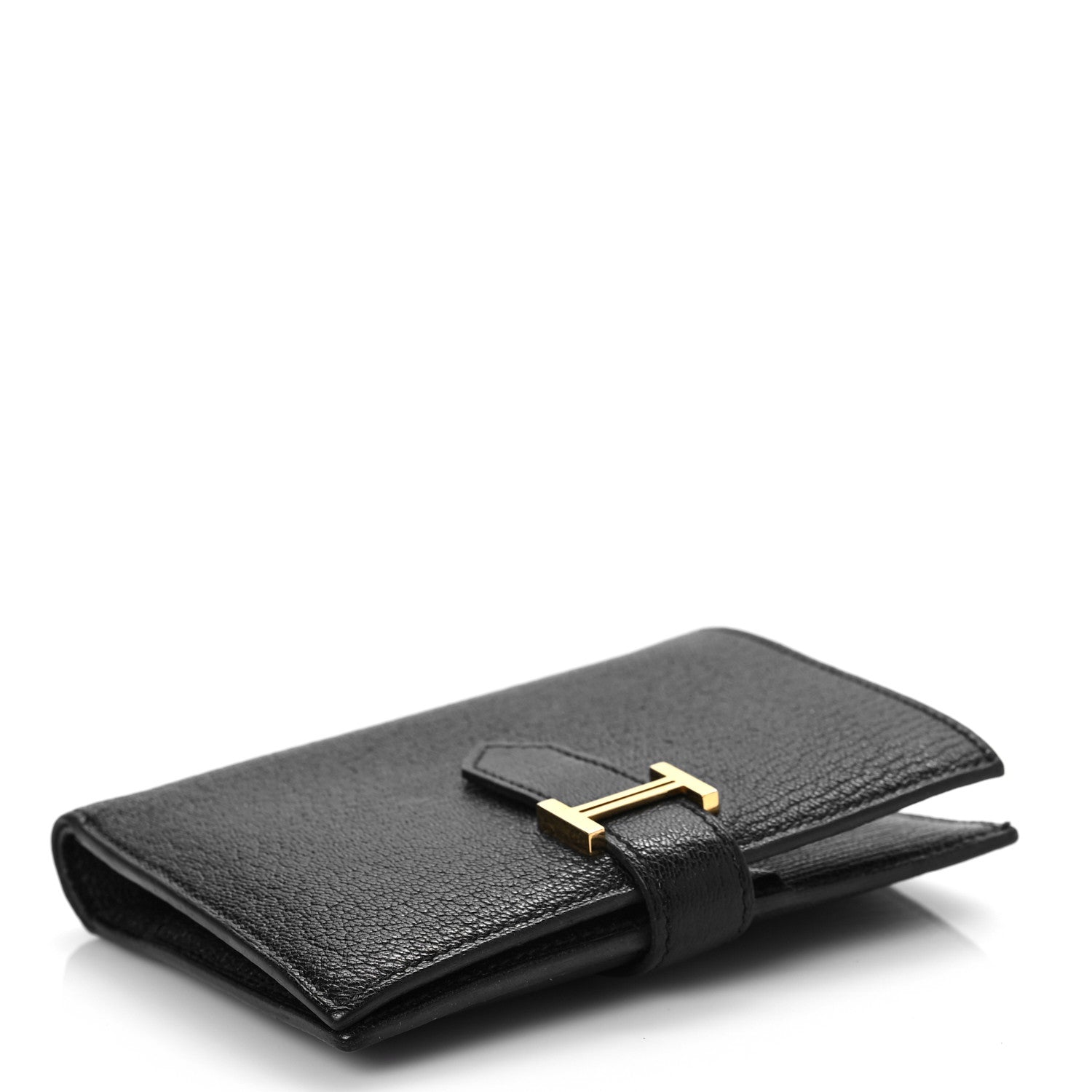 Hermes Chevre Mysore Bearn Compact Wallet Black 6 of 7