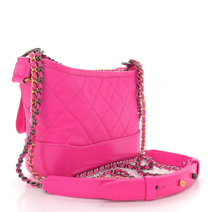 Chanel Goatskin Quilted Small Gabrielle Hobo Pink 3 of 7