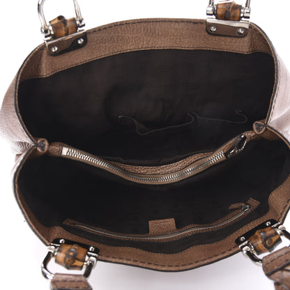 Gucci Calfskin Medium Bamboo Bar Tote Bag Brown 5 of 13