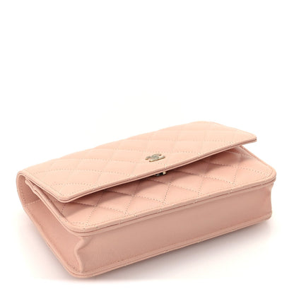 Chanel Caviar Quilted Wallet on Chain WOC  Light Pink 4 of 10