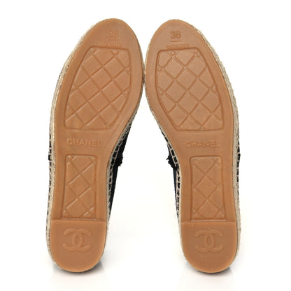 Chanel Denim Toile CC Espadrilles 38 Black 5 of 9