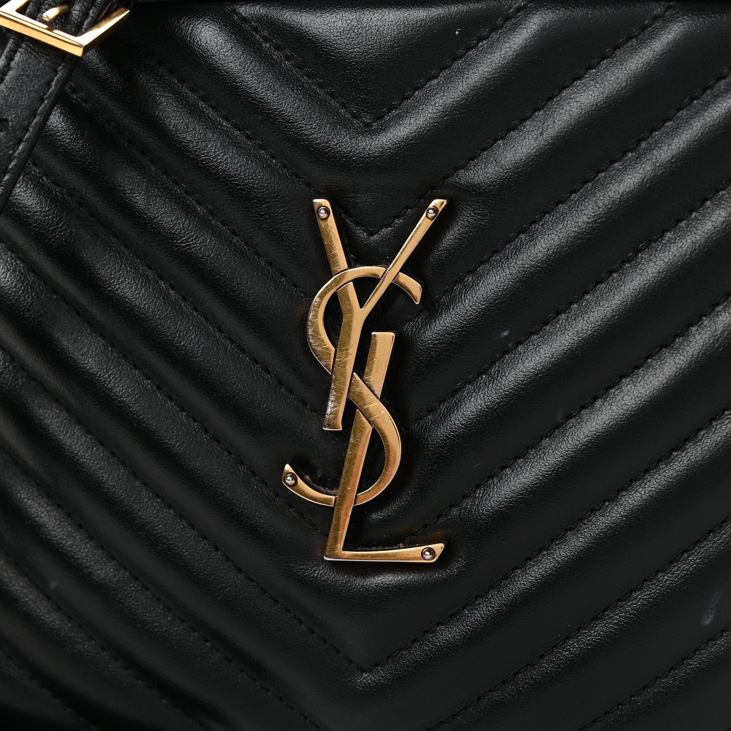 Saint Laurent Calfskin Matelasse Monogram Lou Camera Bag Black 7 of 9