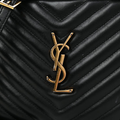 Saint Laurent Calfskin Matelasse Monogram Lou Camera Bag Black 7 of 9