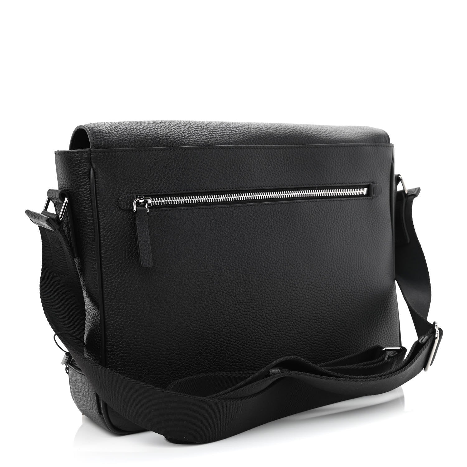 Burberry Grainy Calfskin Embossed Bruno Messenger Black 3 of 12