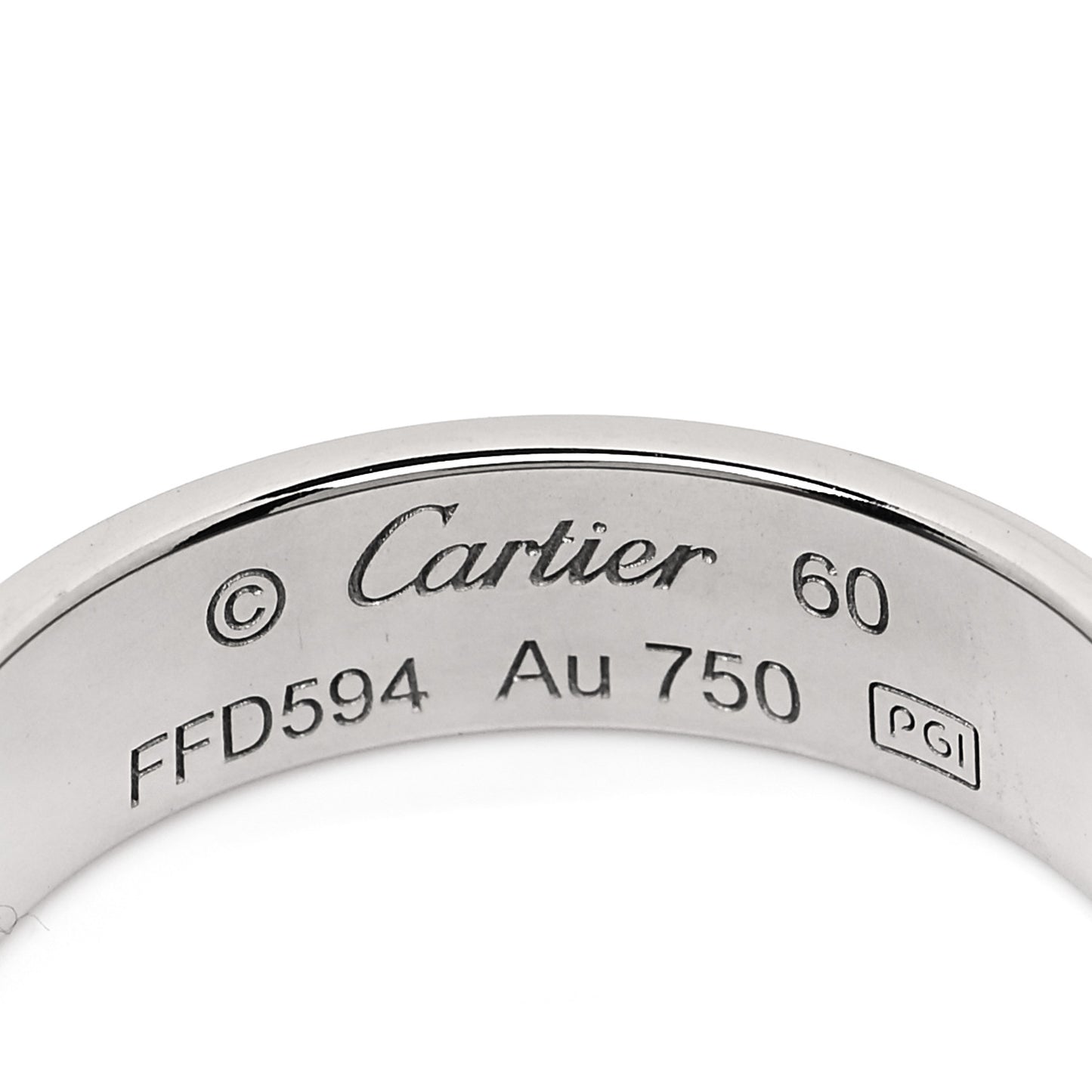 18K White Gold 5.5mm LOVE Ring 60 9