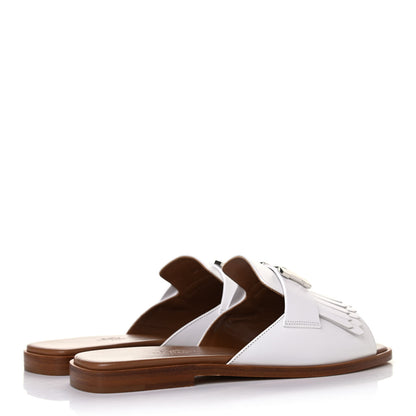 Hermes Calfskin Auteuil Sandals 36 White 3 of 4