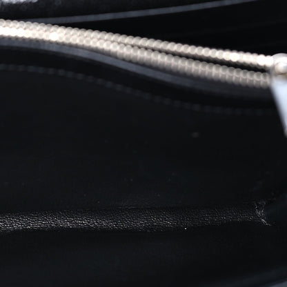 Saint Laurent Grain De Poudre Matelasse Chevron Monogram Chain Wallet Black 4 of 7