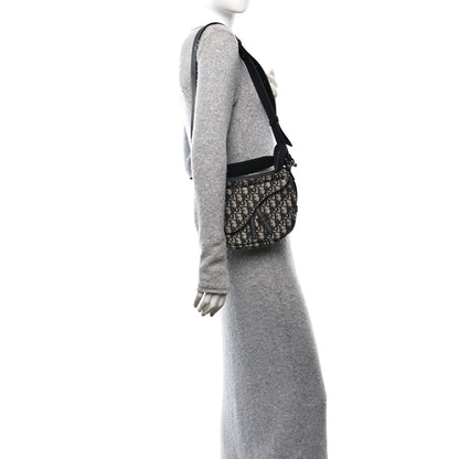 Christian Dior Oblique Mini Soft Saddle Bag Beige Black 2 of 8