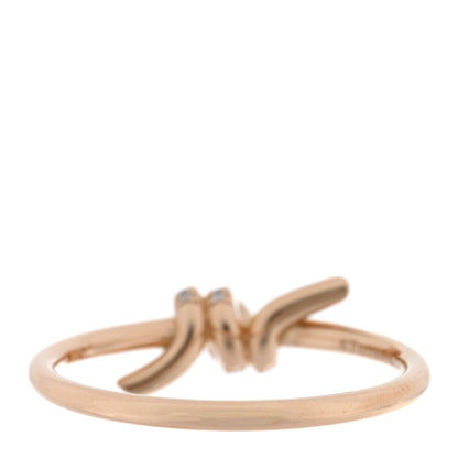 Tiffany 18K Rose Gold Diamond Small Knot Ring 60 9 3 of 4